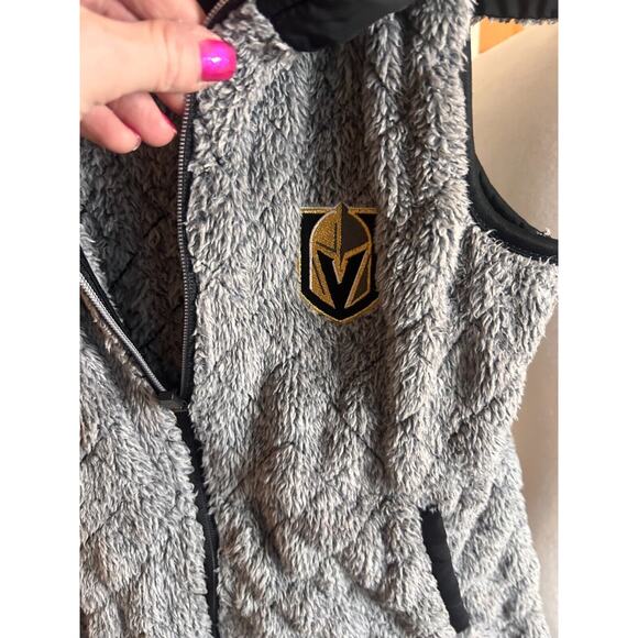 Women's Antigua Heathered Gray Golden Knights Hooded Full-Zip Vest S - Picture 4 of 9